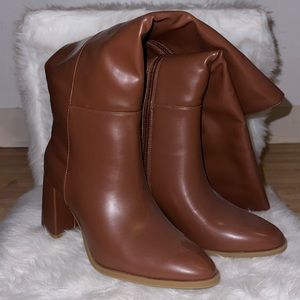 Tall brown boots with heels